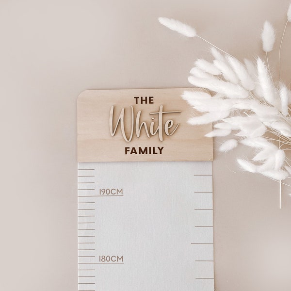 Personalised Growth Chart - Family - Family Growth Chart - Height Ruler - Personalised Growth Record - Growth Chart - Minimalist - Canvas