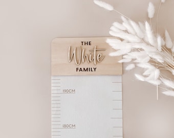 Personalised Growth Chart - Family - Family Growth Chart - Height Ruler - Personalised Growth Record - Growth Chart - Minimalist - Canvas