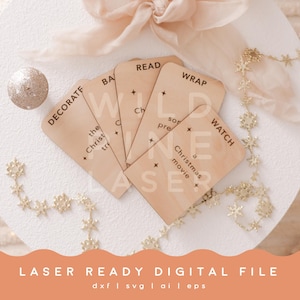 Advent Calendar Activity Cards SVG: Christmas Cricut Laser Cut File (Digital Download)