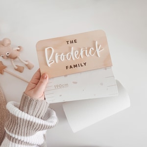 Personalisierte Wachstums-Chart - Familie - Familien Wachstums-Chart - Größen-Lineal - minimalistisch - Leinwand