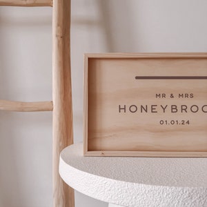 Erinnerungsbox für die Hochzeit - Erinnerungsbox aus Holz - Erinnerungsbox aus Holz - Erinnerungsbox für Gäste