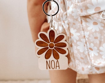 Personalised Daisy Bag Tag | Wooden Animal Tags | Kids | Name | School | Accessories | Daisy | Custom | Backpack | Back to School