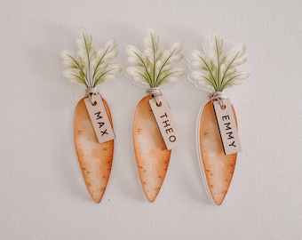 Personalised Easter Carrot Tags, Custom Easter Basket Gift Tags, Basket Name Tags / Keepsake Decor, Acrylic Easter Name