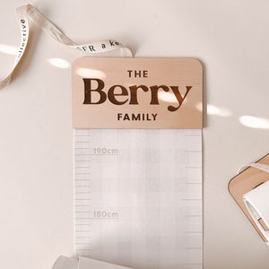 Personalisierte Wachstums-Chart - Familie - Familien Wachstums-Chart - Größen-Lineal - minimalistisch - Leinwand