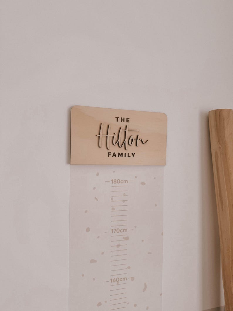 Personalized Family Growth Chart: Canvas Height Ruler, Wood or Acrylic ...