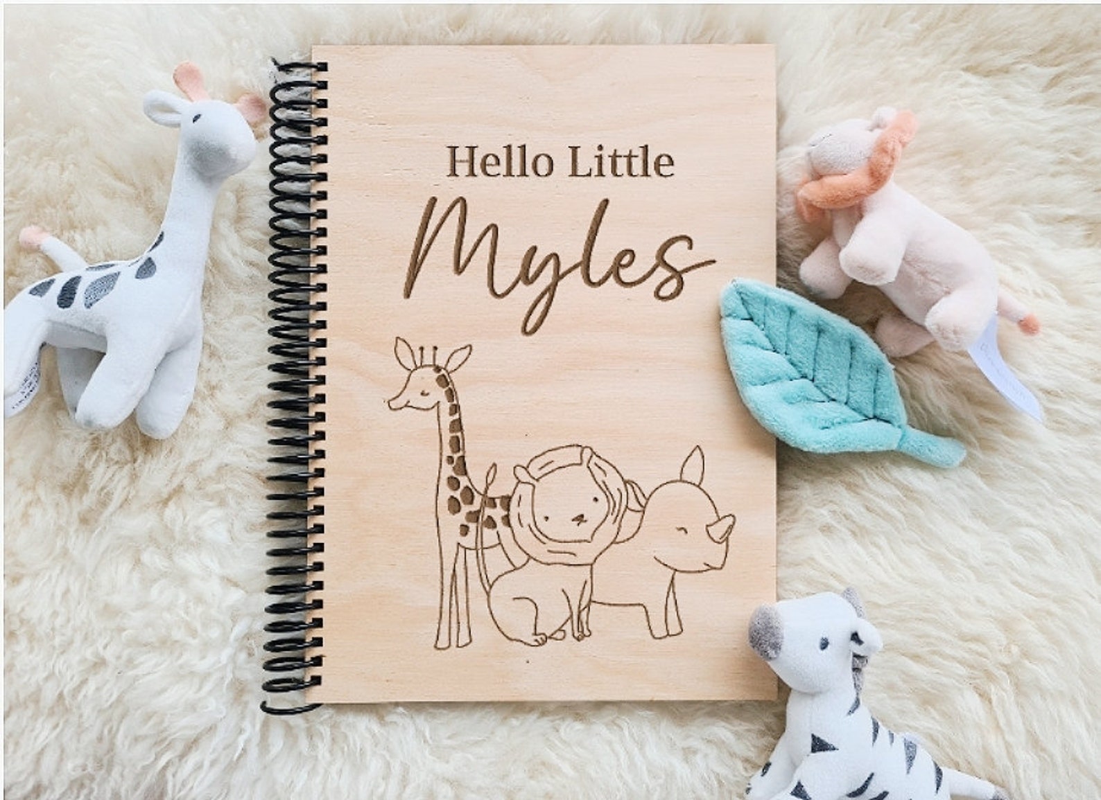 Baby Book Jungle Safari Animals Baby Journal Memory Book Photo Etsy