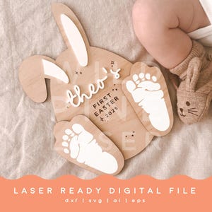 Il mio primo SVG di Pasqua / SVG di impronte di Pasqua / File di Pasqua / File Cricut / Cartello di Pasqua / File laser di Pasqua / File laser digitale / Glowforge