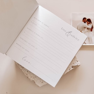 Tarjetas de consejos para bodas - Libro de visitas para bodas - Pozo de los deseos para bodas - Caja de recuerdos para bodas - Consejos para bodas - Caja de recuerdos para bodas - Invitados