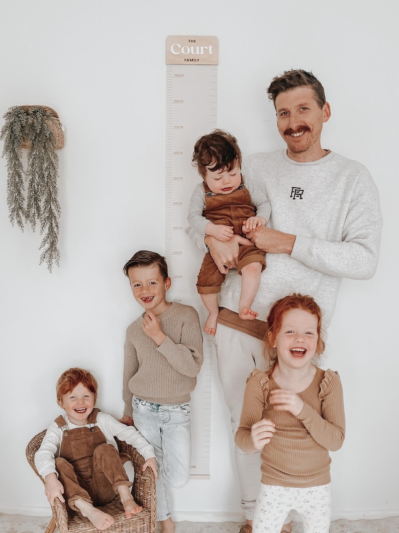 Personalized Family Growth Chart: Canvas Height Ruler, Wood or Acrylic ...