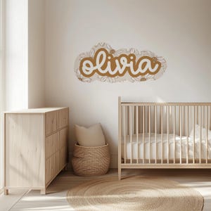 Personalised Name Wall Decal – Wall-Safe Removable Nursery Sticker | Custom Baby Name Decor | Neutral Boho Kids Room Art