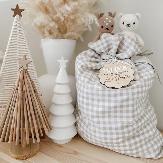 Personalised Santa sack / Christmas Santa sack / Christmas tag / Personalised Christmas tag / first Christmas / Santa stocking / sack tag