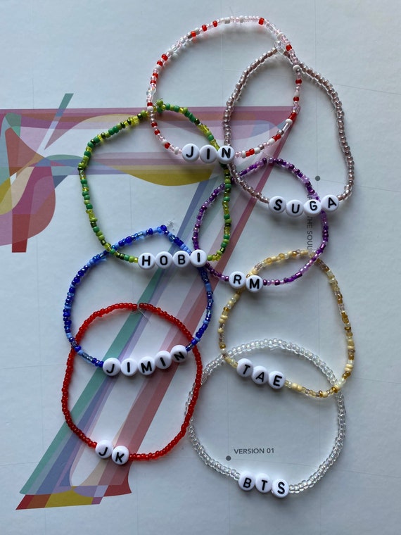[HARANG]★BTS 着用★ HR 350B_Color Beads Fabric Bracelet BTS Bracelets - Etsy