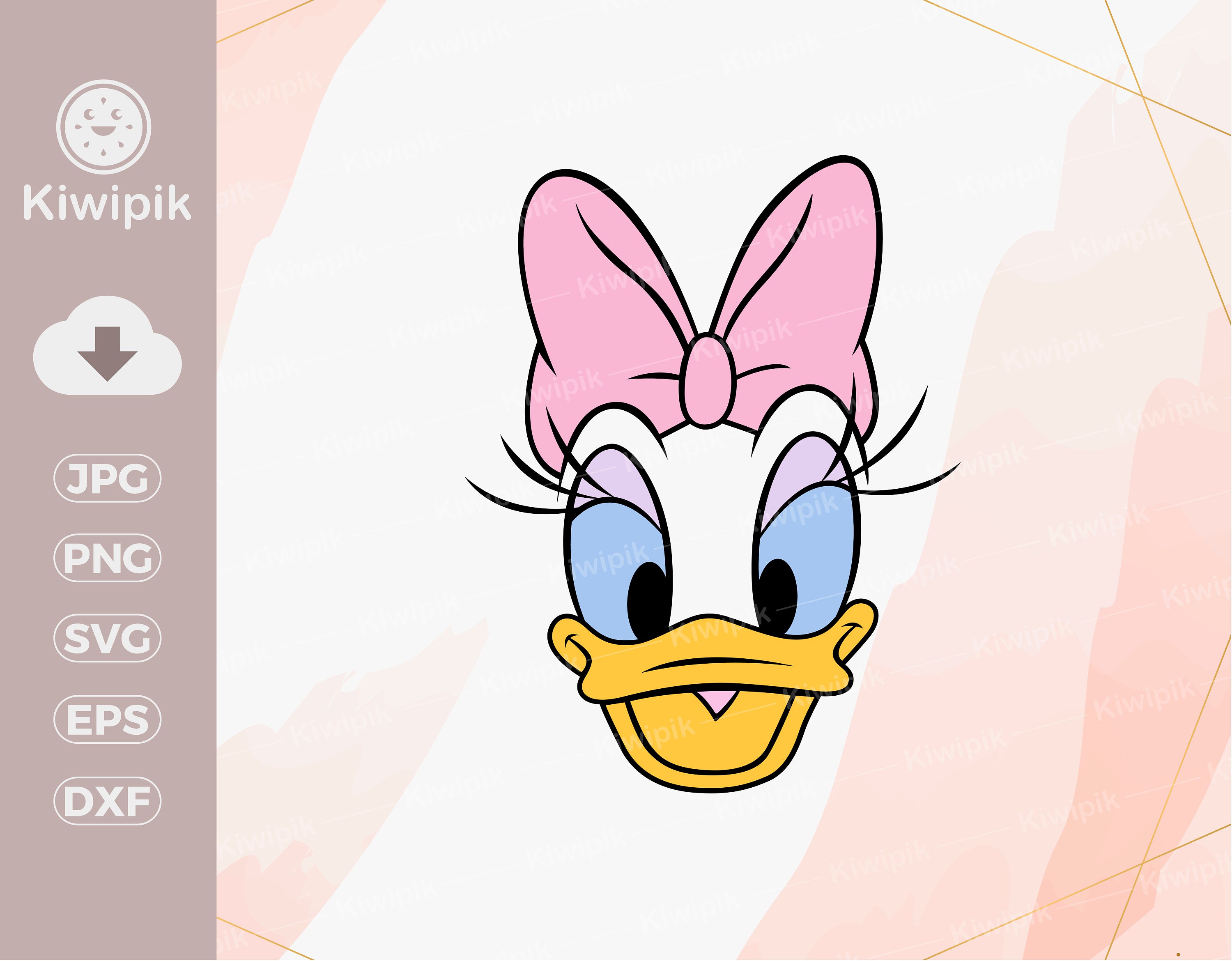 Daisy Duck Face Svg Disney Svg Cutting file Cricut Dxf | Etsy