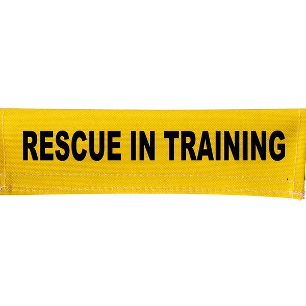 RESCUE IN TRAINING Hook & Loop Leash Wrap Sleeve Cover - Attaches over Leash - Wording on Both Sides