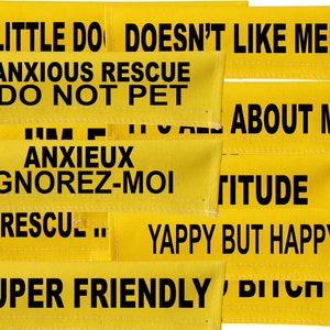 CUSTOM Hook & Loop Leash Wrap Sleeve Cover - Closes over Leash - Wording on Both Sides