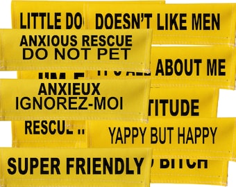 CUSTOM Hook & Loop Leash Wrap Sleeve Cover - Closes over Leash - Wording on Both Sides