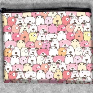Cartoon Dogs étui à crayons, sac de maquillage, sac utilitaire. Bourse
