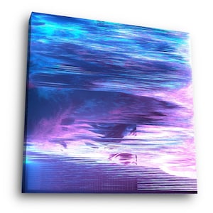 erreur 0x8f000022 - Glitch Art Aesthetic Room Decor Vaporwave Wall Canvas Digital Print Large Post-Modern Home Interior Design Art-Work