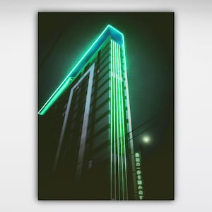 éthéré - Vaporwave Neon Aesthetic Room Decor Wall Art Canvas Digital Print Large Post-Modern Home Interior Design Art-Work with Hangers