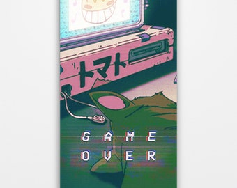 ゲームオーバー - ヴェイパーウェイヴ美的ゲームオーバールーム装飾ゲーマーウォールアートキャンバスデジタルプリント大型ポストモダンホームインテリアデザインアートワーク