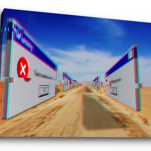 Windows 95 Glitch Art Estetisk Rumsdekor Vaporwave Väggkanfas Digitalt Tryck Stor Postmodern Heminredning Konstverk