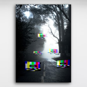 connexion perdue - Vaporwave Glitch Art Aesthetic Room Decor Vaporwave Wall Canvas Digital Print Post-Modern Home Interior Design Art-Work