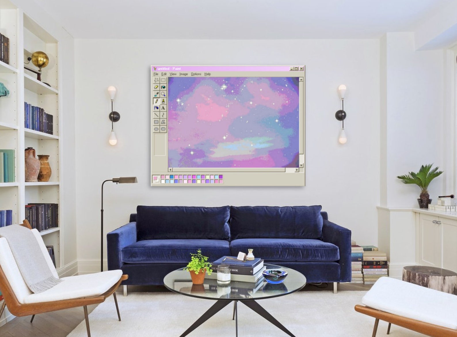 Starry skies MS Paint Microsoft Windows 95 Vaporwave Aesthetic Room