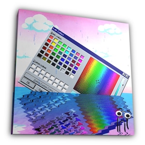 darkmspaint.exe - MS Paint Microsoft Windows 95 Vaporwave ästhetische Zimmer Dekor Wand Kunst Leinwand Digital Print Home Interior Design Kunst-Arbeit
