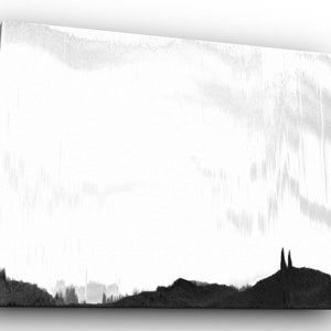 zen - Glitch Art Aesthetic Room Decor Vaporwave Wall Canvas Digital Print Large Post-Modern Home Interior Design Art-Work with Hangers