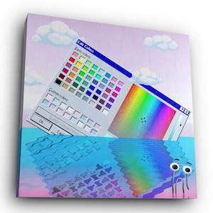 ｄｒｏｗｎｉｎｇｐａｉｎｔ．ｅｘｅ　-　MS Paint Microsoft Windows 95 Vaporwave Aesthetic Room Decor Wall Art Canvas Digital Print Home Interior Design Art-Work