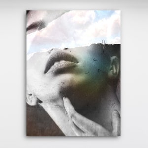 couvert - Vaporwave Pastel Collage Aesthetic Room Decor Wall Art Canvas Digital Print Large Post-Modern Home Art-Work with Hangers