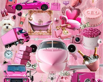 Pink Glam Grafikelemente, Girly Clipart Pack (Digital)