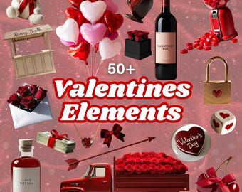 Glam-Valentinstag Clipart, Boujee Rot Grafiken (digitaler Download)