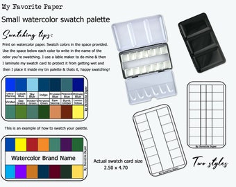 Watercolor Palette Swatch Card (Digital Download)