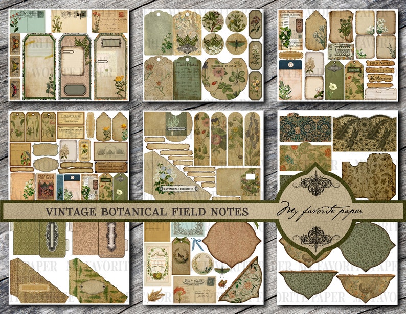 Vintage Botanical Field Notes Journal Kit - Etsy