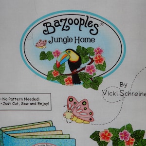 Soft/Fabric Baby Book - Bazooples Jungle Home - Panel
