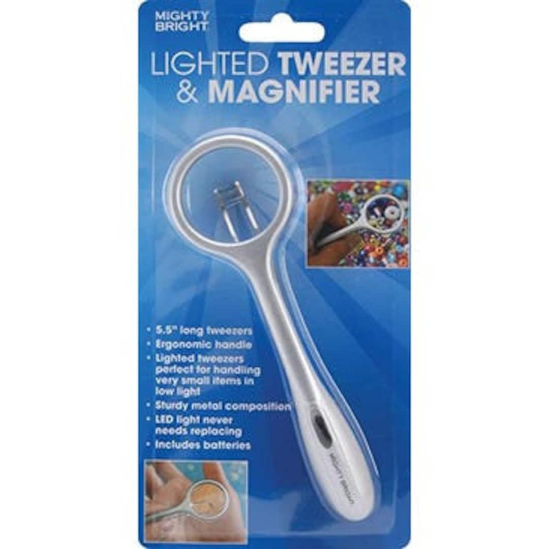 Mighty Bright LED Lighted Tweezers and Magnifier 