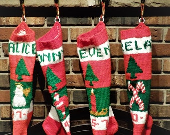 50's Style Christmas Stocking Knitting Pattern - Not a Finished Product