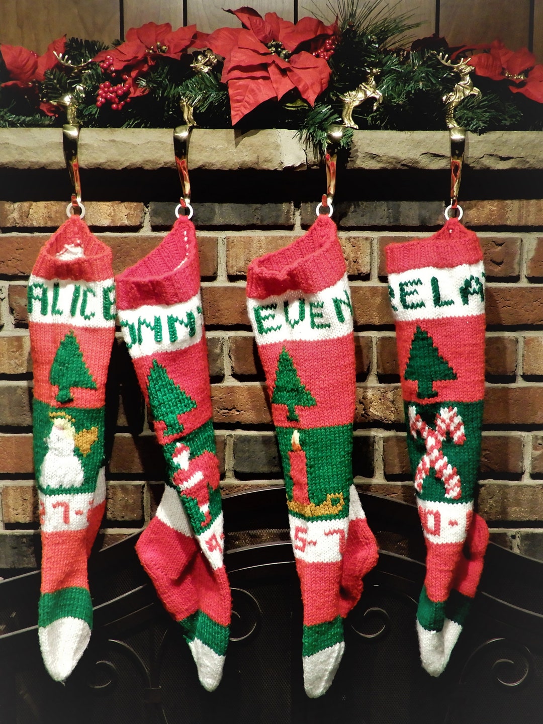 Digital Download 50's Style Christmas Stocking Knitting Pattern Not a ...