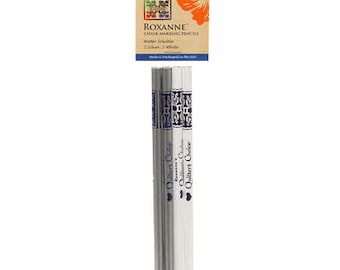 May include: A pack of three water-soluble chalk marking pencils. The pencils are silver and white and are labeled "Quilter's Choice".