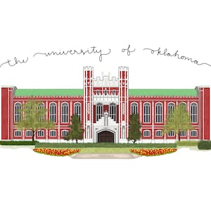 University of Oklahoma - OU - Graduation Gift - Alumni - PNG - Art - Digital File - Norman - Bizzell Memorial Library