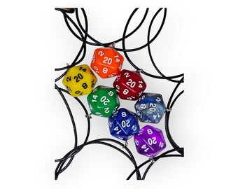 D20 D&D Dice Charm Necklace
