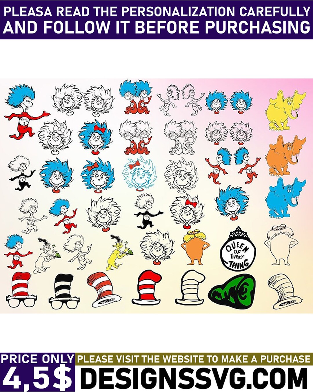 500 Files Dr Seuss Svg Bundle Layered Item, Dr. Seuss Quotes Cat in the ...