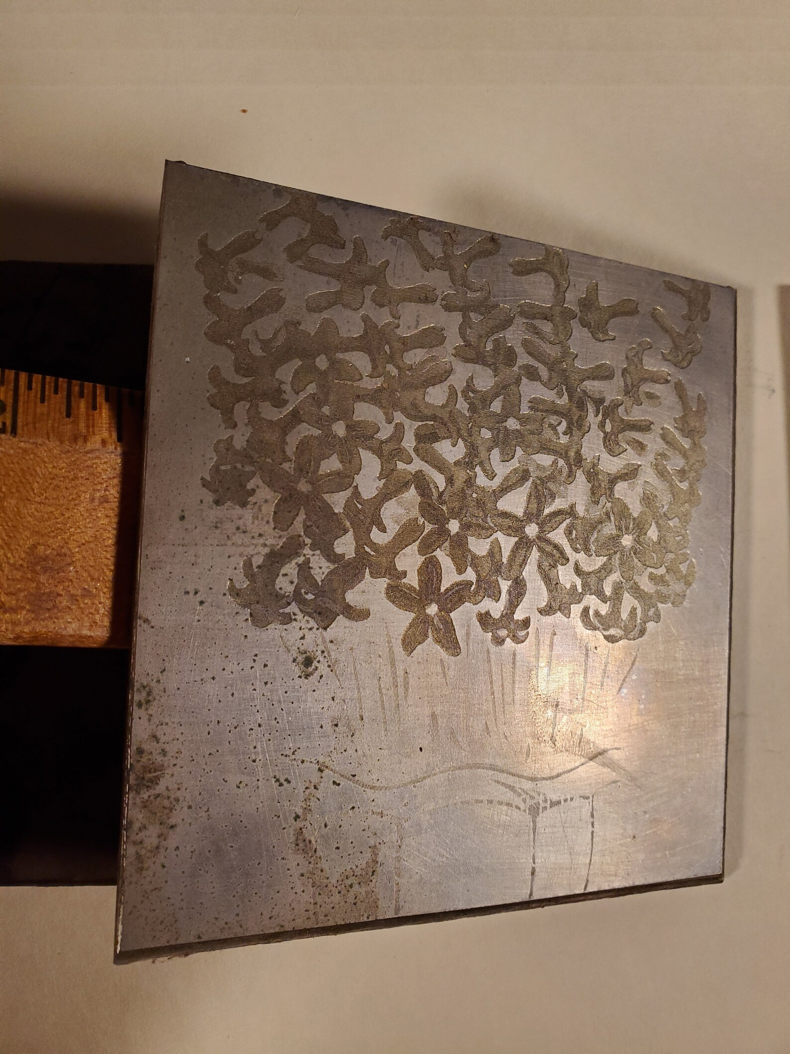 Vintage Etching Engraved Metal Printing Machine Press Plate Etsy