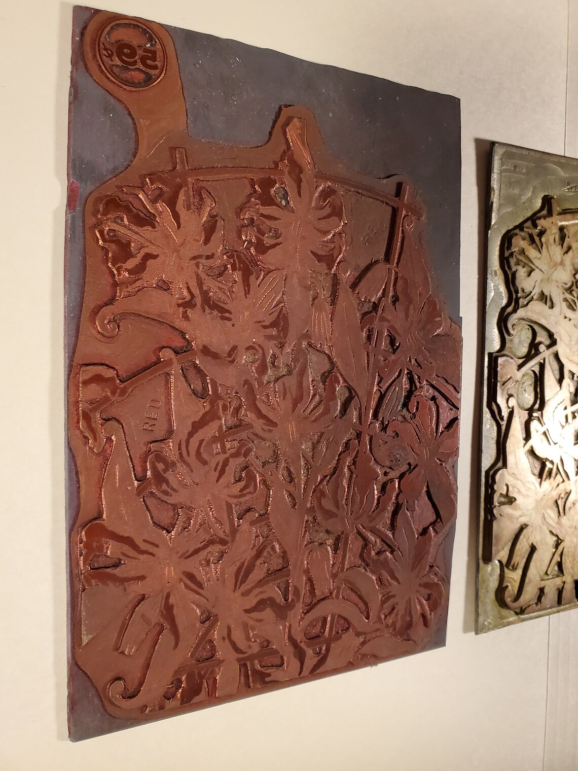 Vintage Etching Engraved Metal Printing Machine Press Plate Etsy