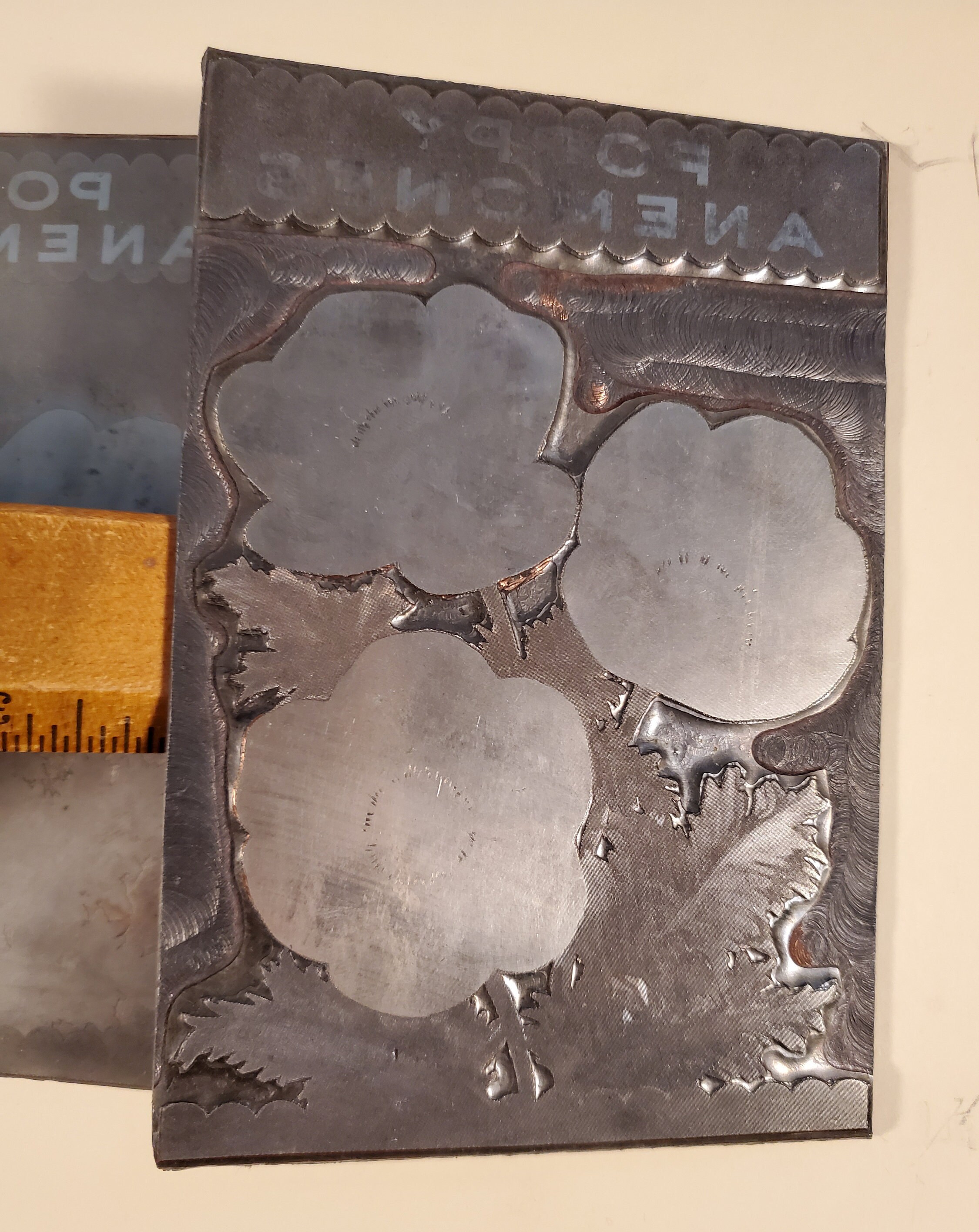 Vintage Etching Engraved Metal Printing Machine Press Plate Etsy