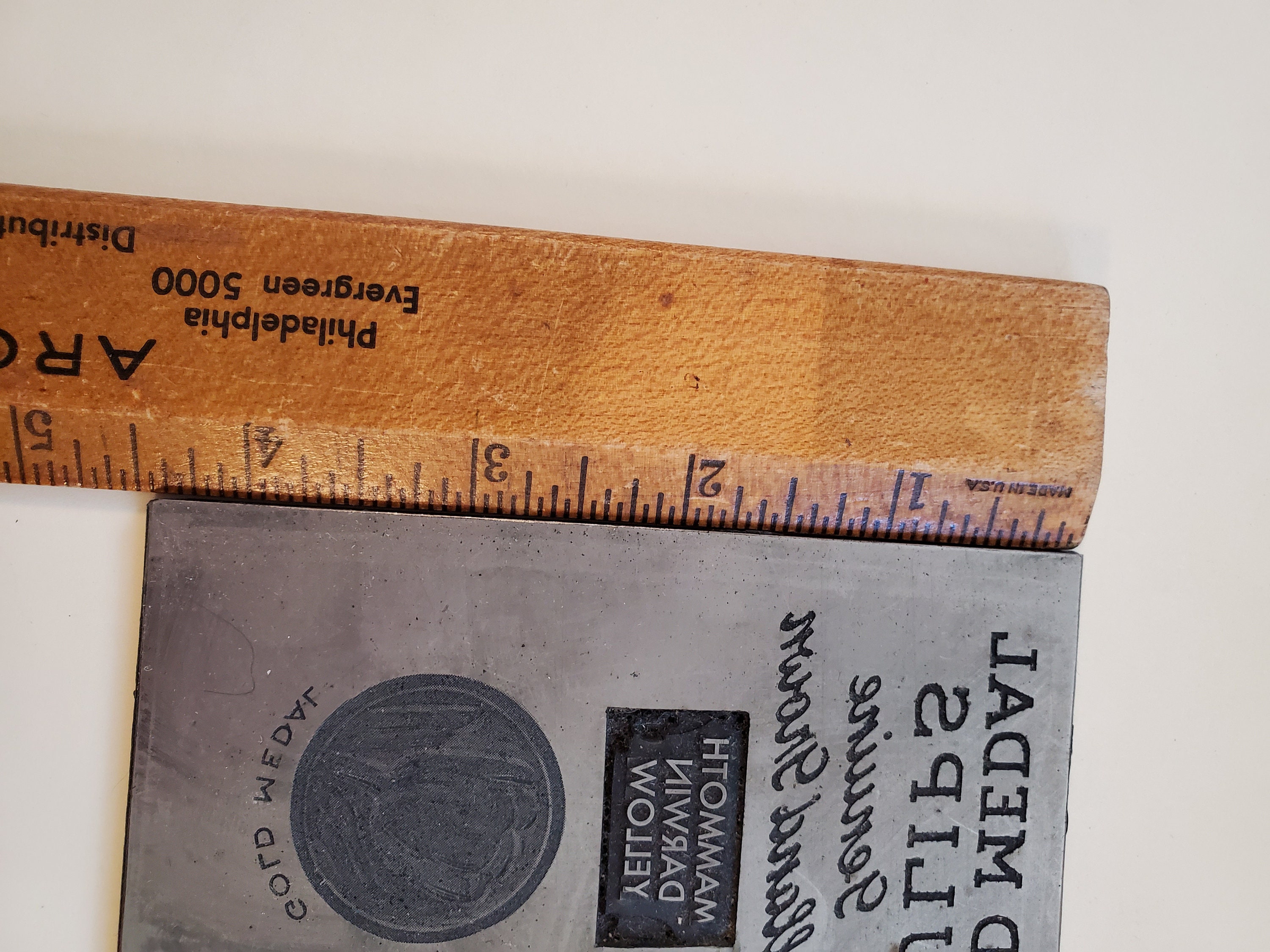 Vintage Etching Engraved Metal Printing Machine Press Plate Etsy