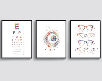 Optometrist Gift Eye Check Table Image Glasses Poster Eye Clinic Wall Decor Medical Art Optician Gift Ophthalmologist Gift Doctor Gift