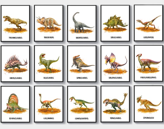 15 tipos más populares de carteles de dinosaurios arte de - Etsy México