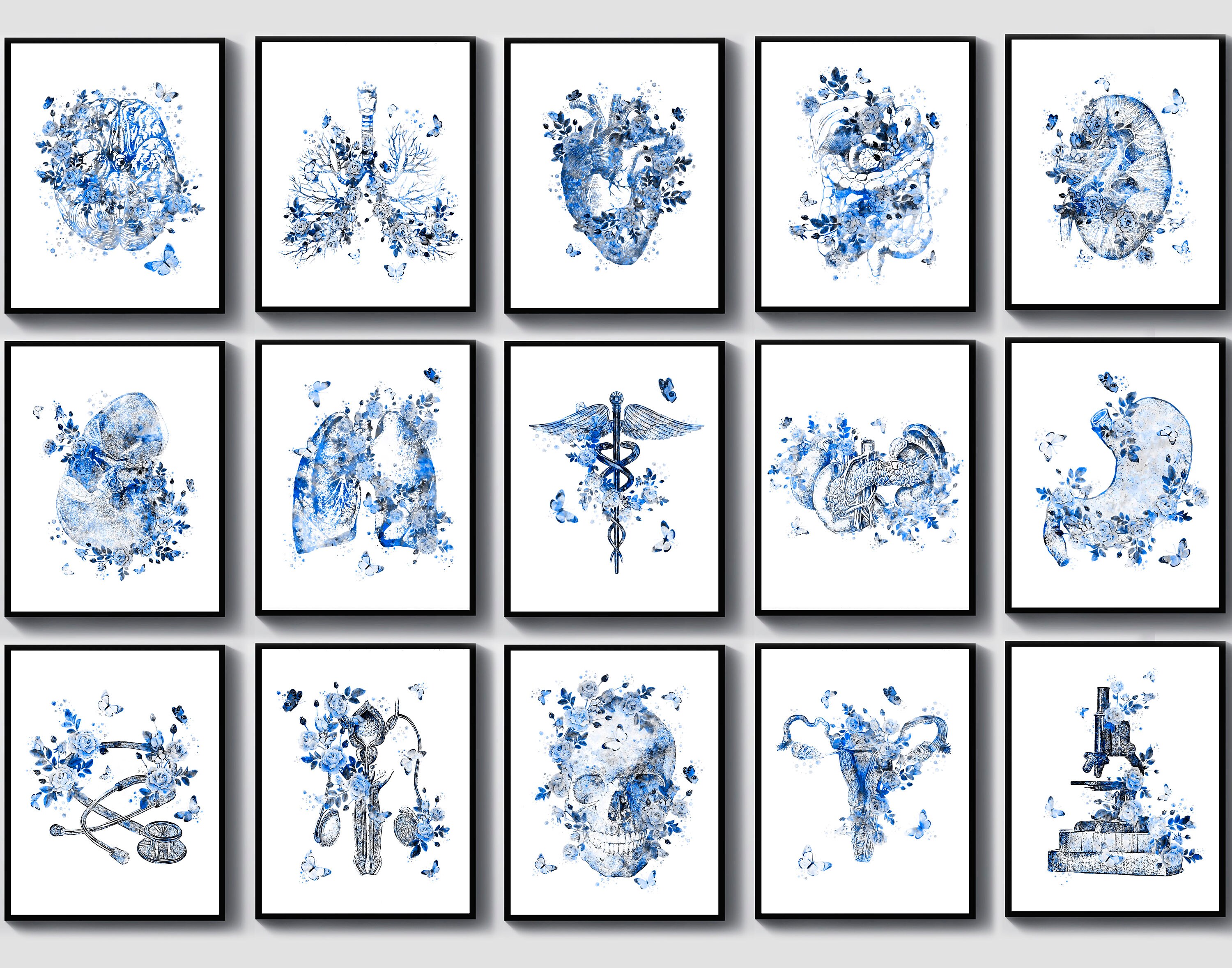 15 Watercolor Anatomy Artwork Medical Decor Science Art Doctor Gift ...